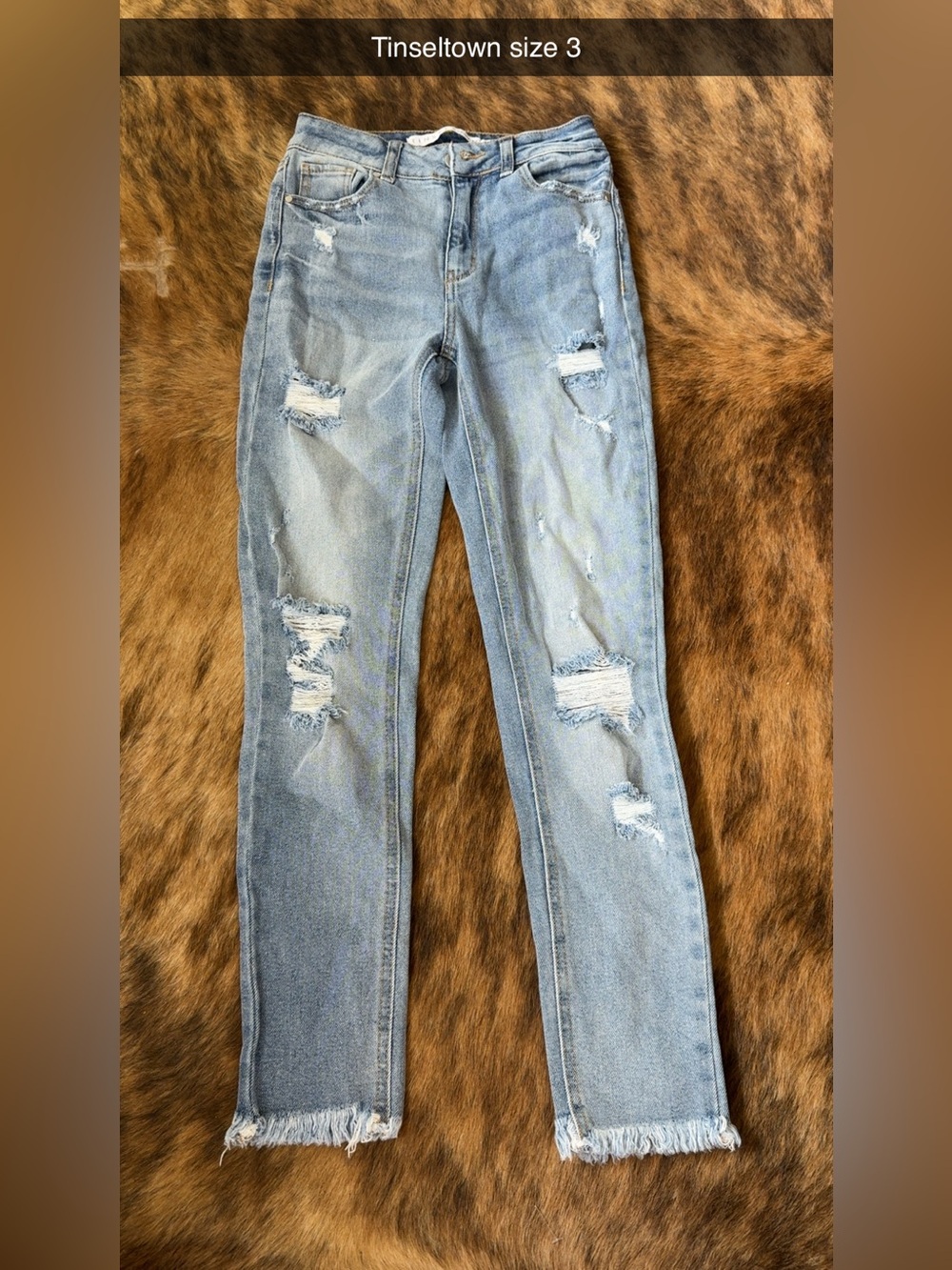 Tinseltown Light Blue Distressed Skinny Jeans